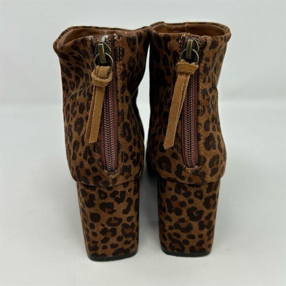 Ann Taylor LOFT Women's Brown Leopard Print Ankle Booties Size 9 Back Zipper - Picture 7 of 13